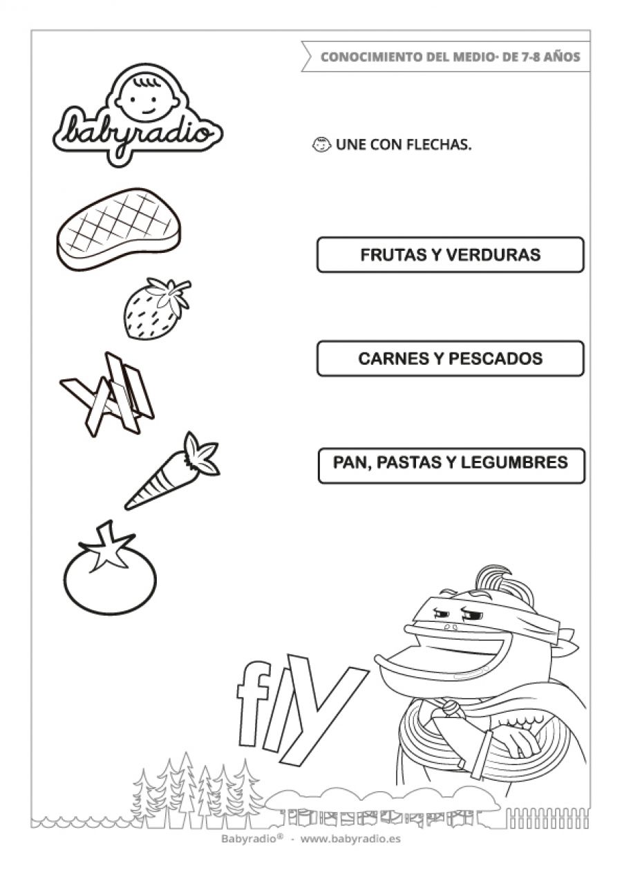 Fichas sobre los alimentos para infantil